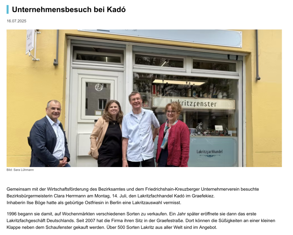 Bezirksbürgermeistern Herrmann zu Besuch bei kadó