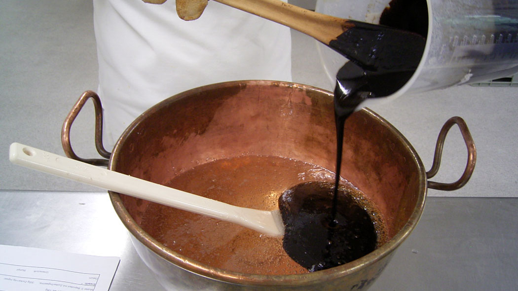 After another round of cooking the dissolved pure licorice is added.