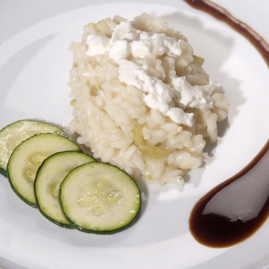 Risotto with liquorice sauce