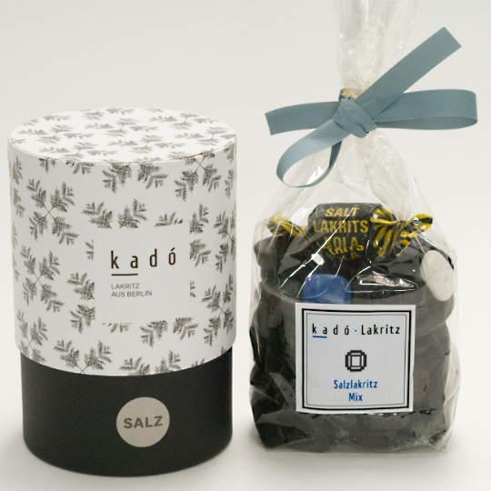 Selection of salty liquorice in the decorative design tin made of cardboard