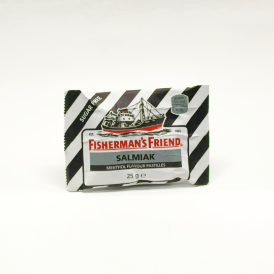 Bag pressed salmiac liquorice pastilles, english