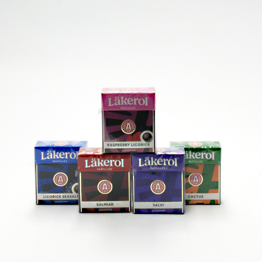 Five boxes „best of“ liquorice pastilles with sweetener from Sweden
