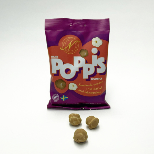 #2537 Crunchy popcorn with licorice and chocolate, swedish
