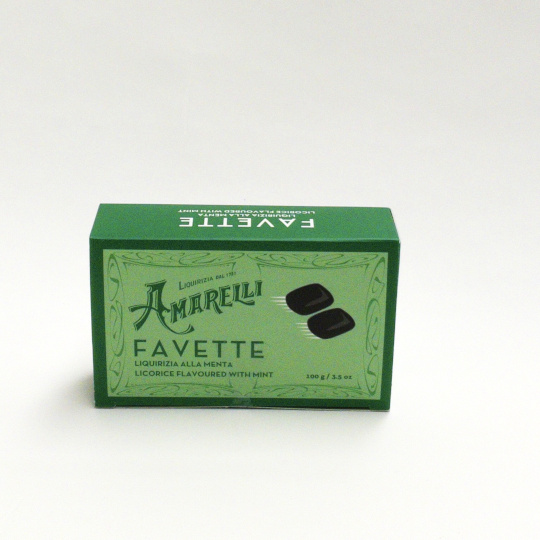 Pure liquorice with natural mint flavour in the box,  italian