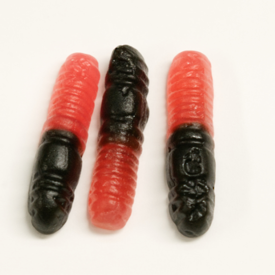 Sweet-salty raspberry liquorice sticks, swedish