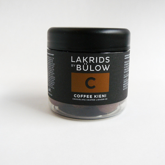 Box liquorice marbles with choc-coffee made in Denmark