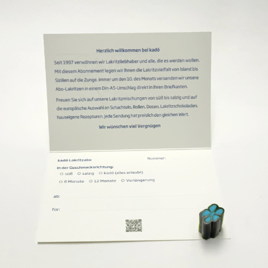 kadó Liquorice subscription for 6 months
