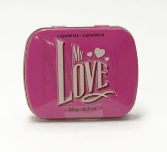 Reines Lakritz - Amarelli Love, 20g-Dose - kadó