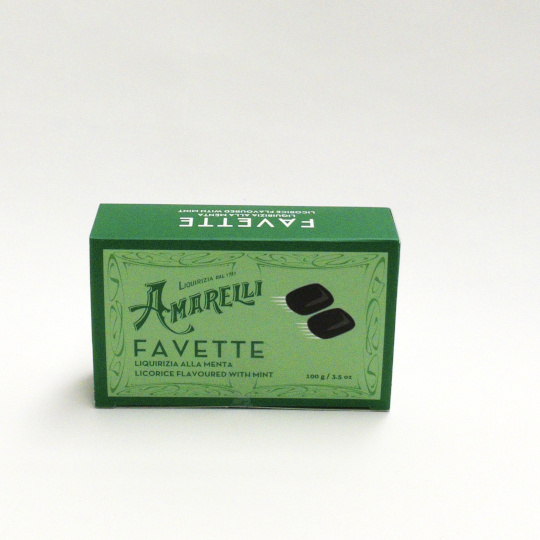 Reines Lakritz - Amarelli menta Favette, 100g-Schachtel - kadó
