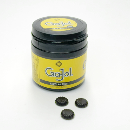 Salty Liquorice - Gajol yellow with sweetener, 100g-tin - kadó