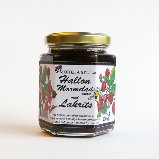 Sweet - Mild Liquorice - Jam with raspberry & liquorice, 200g-jar - kadó