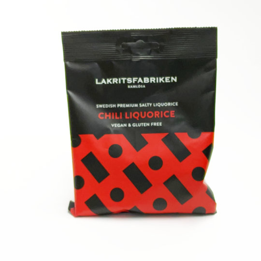 Bag of soft liquorice with salt and chili, swedish