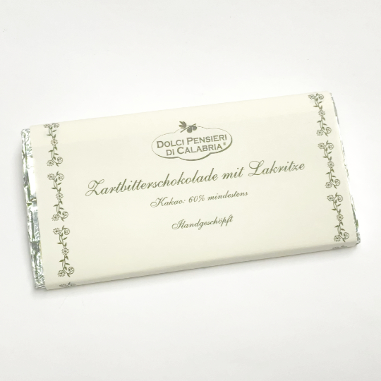 Lakritz-Zartbitter, 100g Tafel handgeschöpft