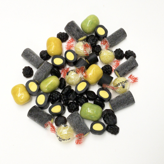 Liquorice mix with lemon and lime from Europe, fresh and sour