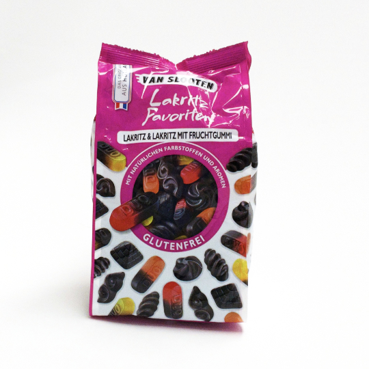 Bag with sweet liquorice mixed with winegum, dutch