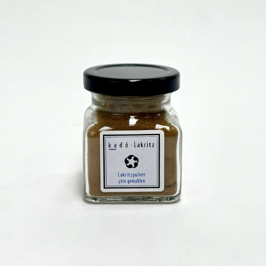 Jar with sweetend liquorice powder, italian