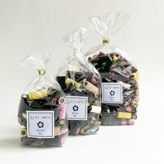 Mix of soft and fruity sweet filled liquorice-rolls