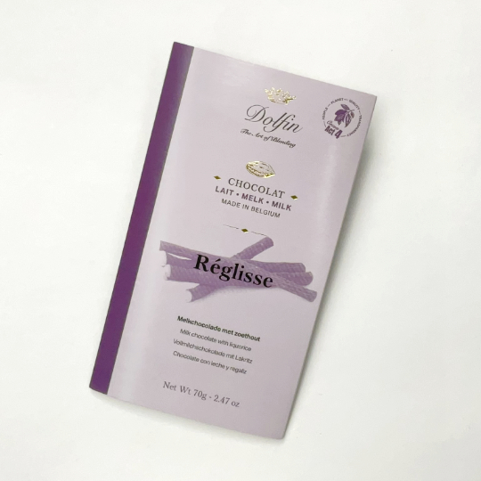 Milk choc Reglisse, 100g-bar