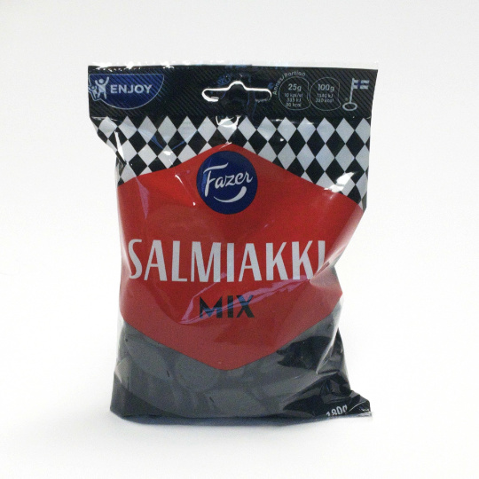 Bag of tangy salmiac liquorice, finnish