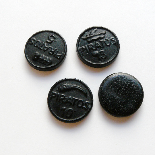 Strong salty salmiak liquorice coins, danish
