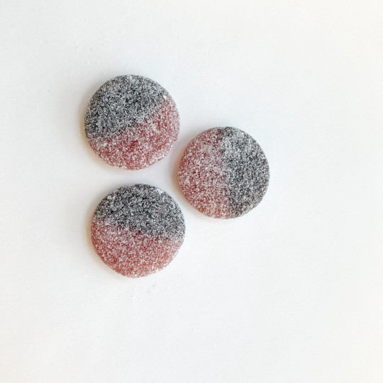 Very sour liquorice with cassis, swedish