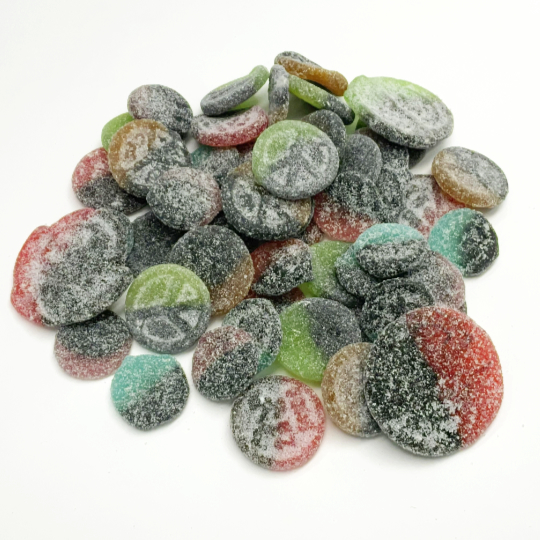 Mix of all  different sour and salty winegum-liquorice, swedish