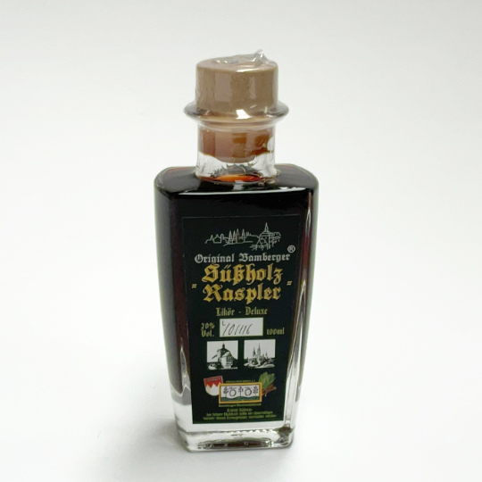 Flasche Süßholzlikör mit 20% Alkohol aus der Gartenstadt Bamberg, deutsche Manufaktur