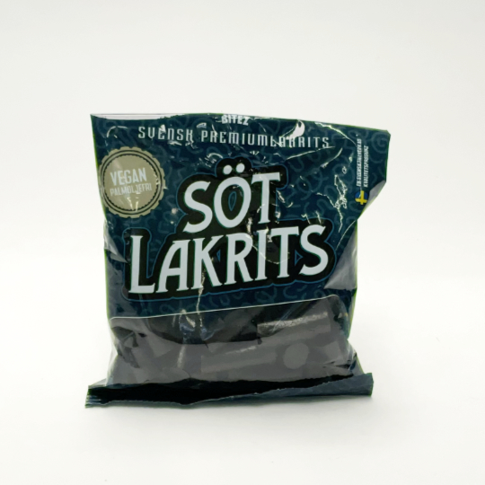 Premium liquorice, sweet and soft from Sweden in a bag