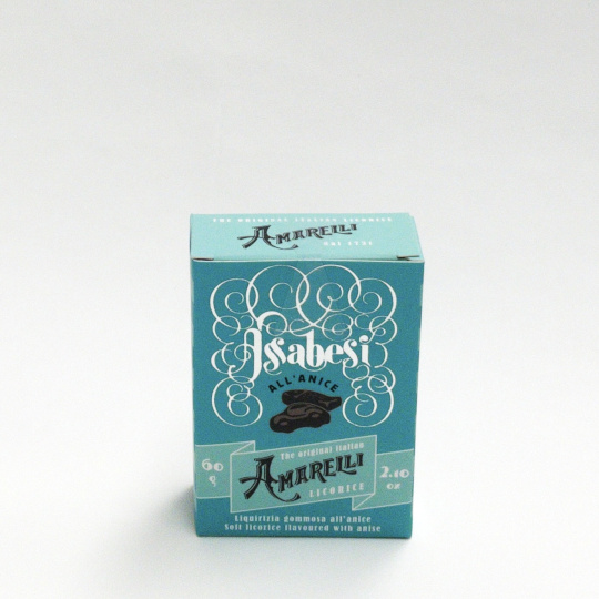 Box liquorice with natural anise flavour, italian