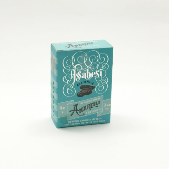 Box liquorice with natural anise flavour, italian