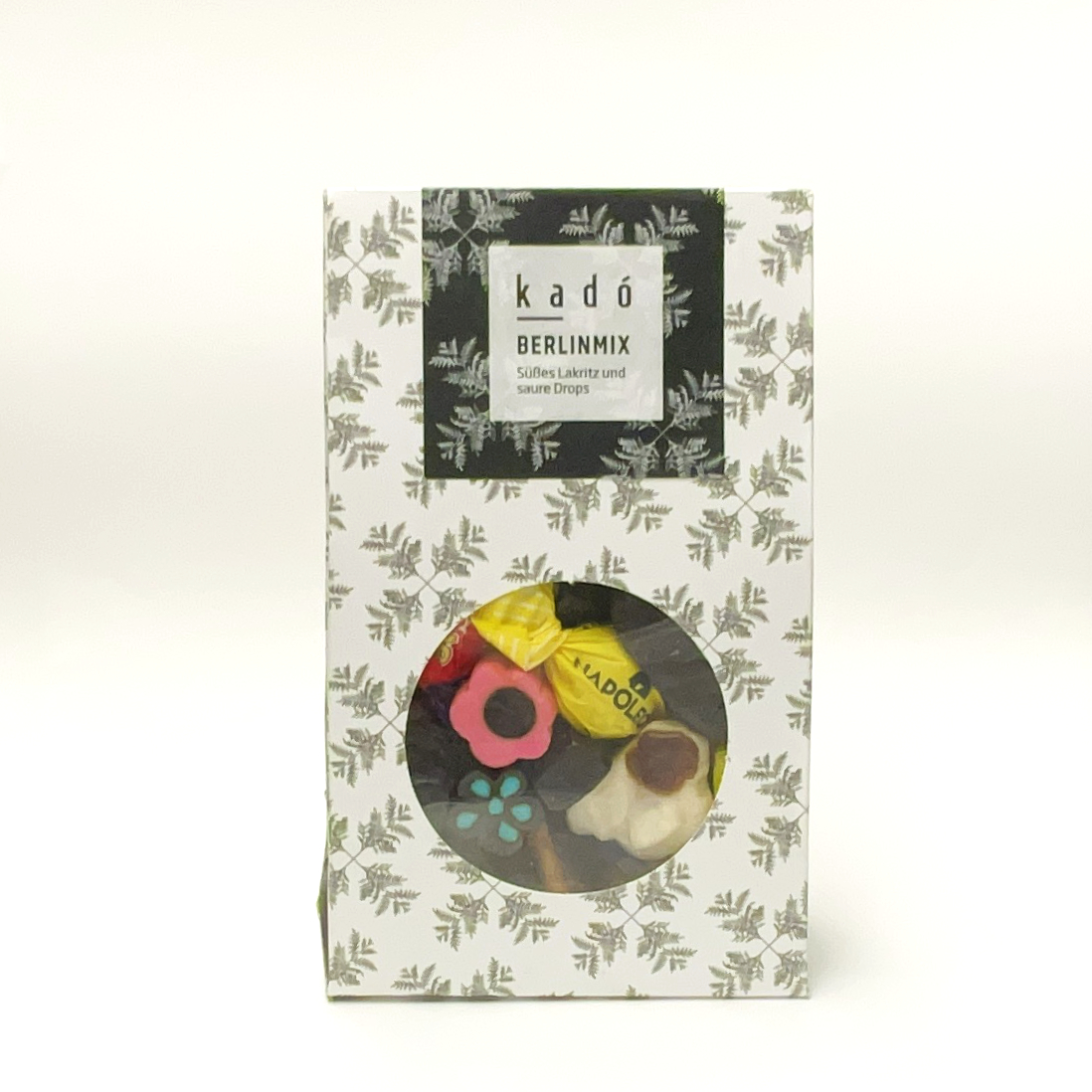 Broad mix of sweet & sour with and without liquorice in a decorative design bag