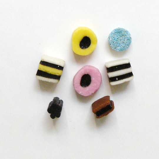 Classic liquorice confectionery with coconut, english