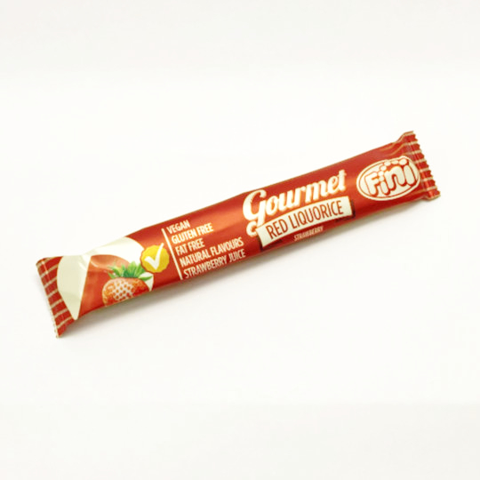 Mild liquorice bar filled with strawberry, spain