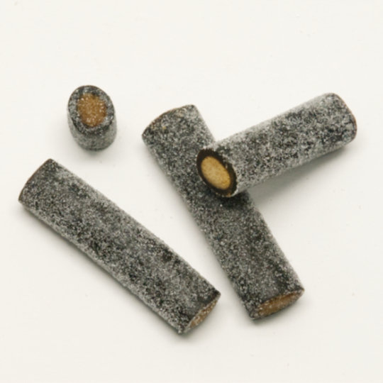 Heksenhyl are liquorice rolls with a strong salmiak filling, danish