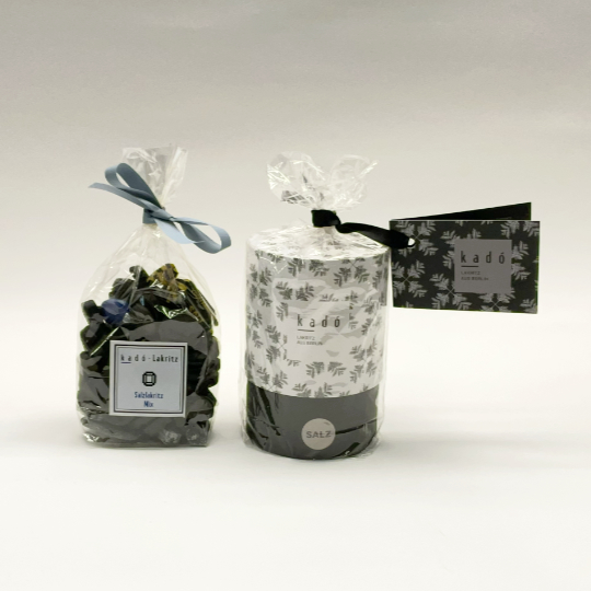 Selection of salty liquorice in the decorative design tin made of cardboard