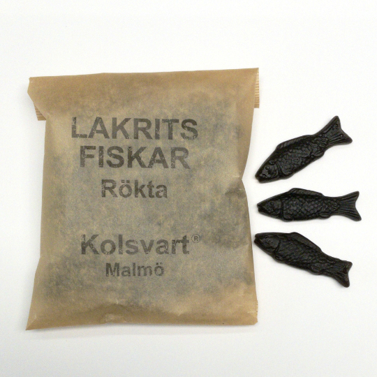 Bag with soft liquorice with smoked flavour, swedish