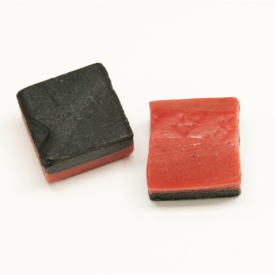 Creamy soft liquorice fudge with raspberry, swedish