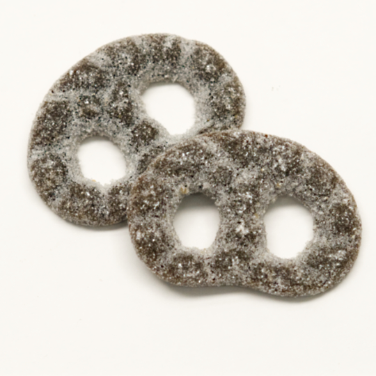 Mild tangy liquorice pretzels, german