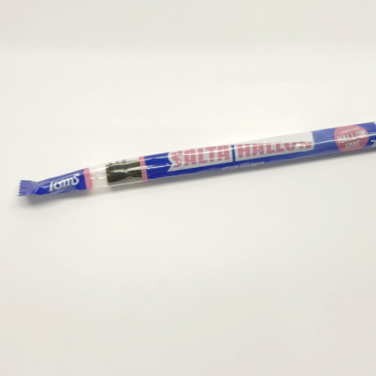 Sweet sour liquorice stick filled with raspberry, swedish