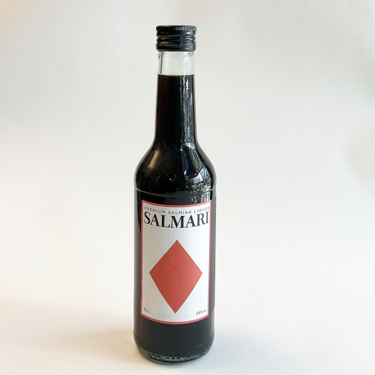 Bottle salmiak schnapps with 25% alcohol, finnish