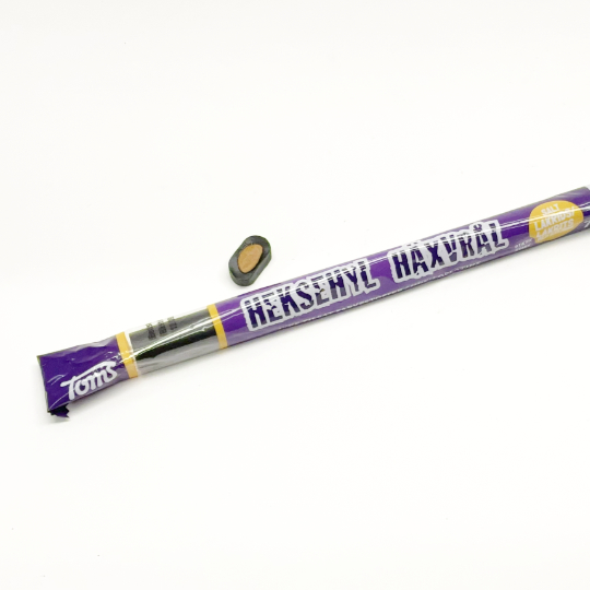 Tangy liquorice stick filled with salmiac, finnish