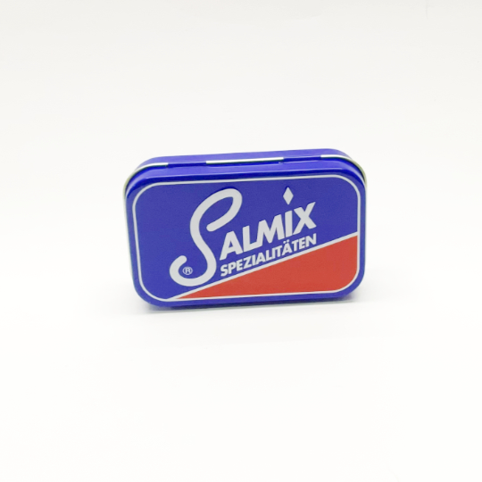 Classic salmiak pastilles in a tin, german