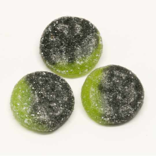 Salty liquorice winegum with apple , swedish