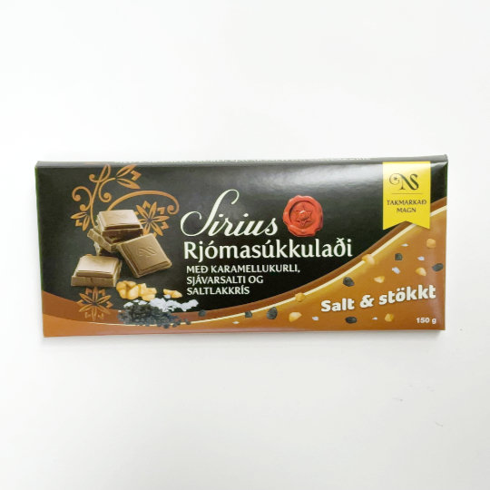 Tafel Lakritz-Schokolade mit Meersalzflakes, isländisch
