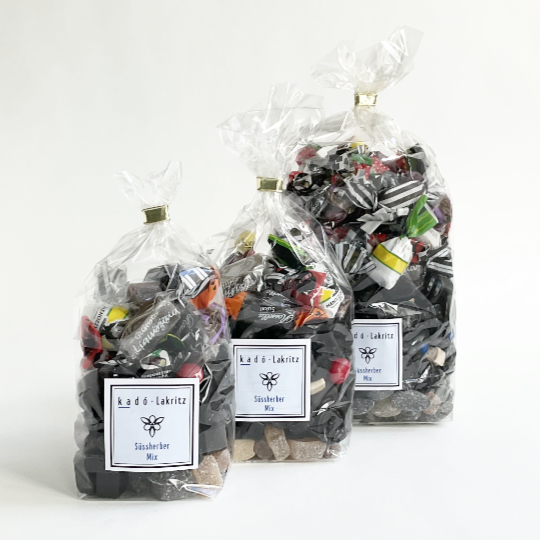 Mix of  liquorice with natural flavour from Italy, France and Belgium