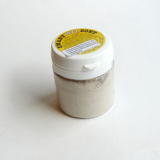 Sweet salmiac powder in a box for dipping, dutch